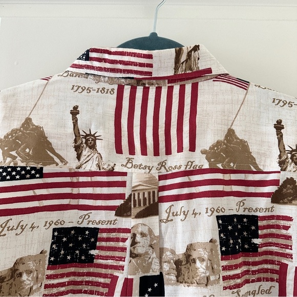 Cotton Traders American Flag Patriotic Button-Up Shirt Shirt USA Men's Size XL - Picture 11 of 16